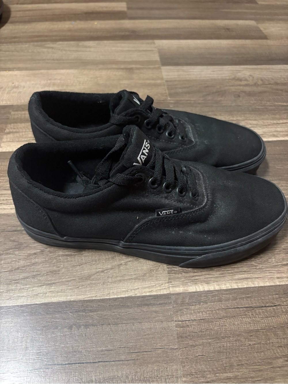 Vans Men's Low-Top Canvas Sneakers - Black - Picture 2 of 4